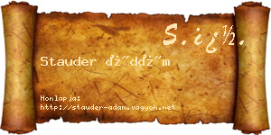 Stauder Ádám névjegykártya